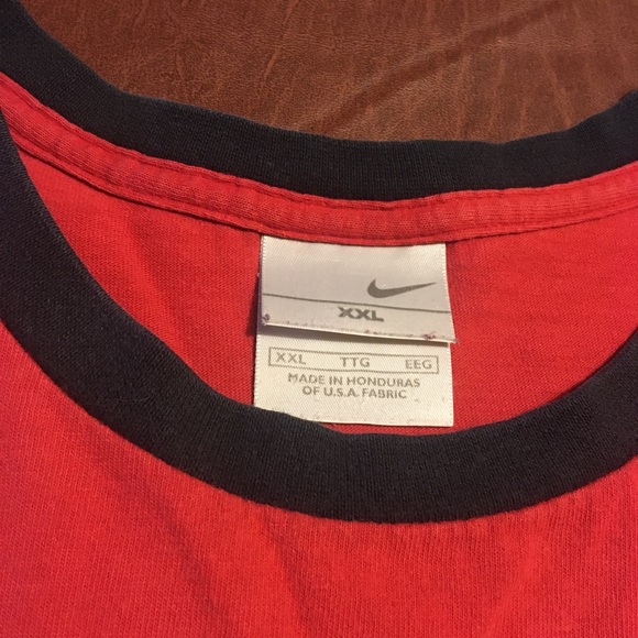 Vtg Nike Essential Ringer Tee Red 2XL - Picture 3 of 7